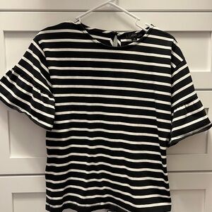 J. Crew Monochrome Striped Top